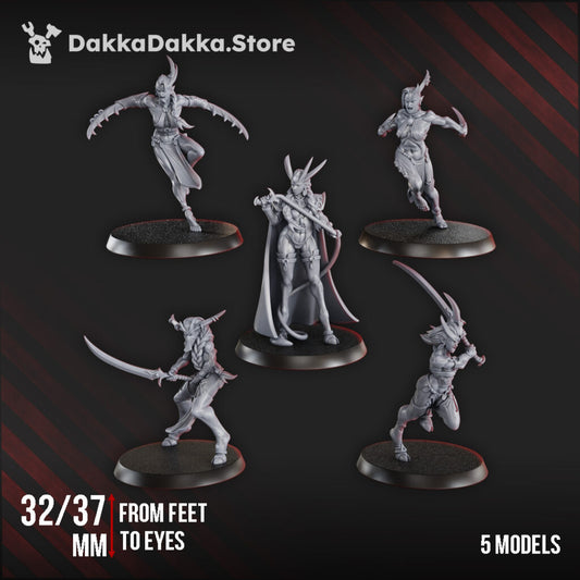 Pleasure Knights Liberated Slaves Squad, proxy miniature, 28mm heroic scale unpainted resin, view 2