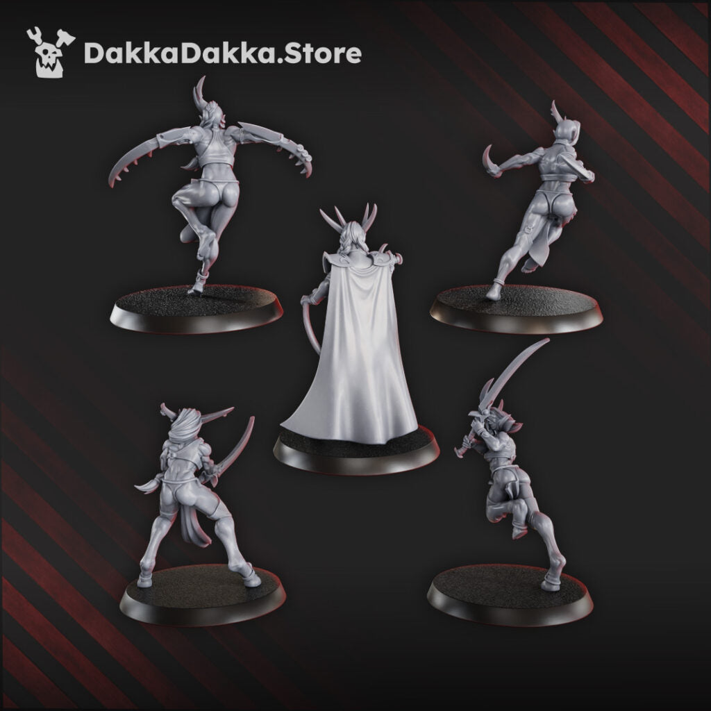 Pleasure Knights Liberated Slaves Squad, proxy miniature, 28mm heroic scale unpainted resin, view 3
