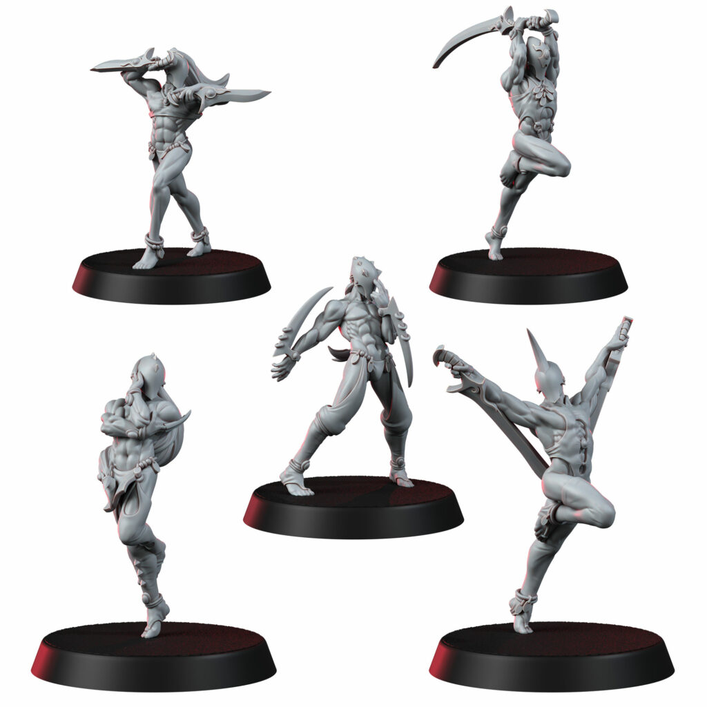 Pleasure Knights Living Mannequins Squad, proxy miniature, 28mm heroic scale unpainted resin, view 2