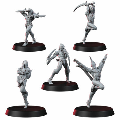 Pleasure Knights Living Mannequins Squad, proxy miniature, 28mm heroic scale unpainted resin, view 2