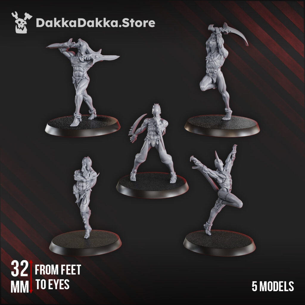 Pleasure Knights Living Mannequins Squad, proxy miniature, 28mm heroic scale unpainted resin, view 3
