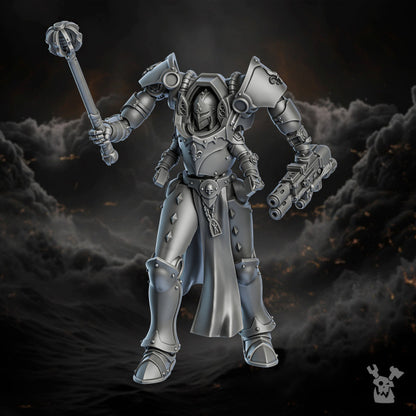 Battle Sisters Exosuits, proxy miniature, walker, 28mm heroic scale unpainted resin, view 2