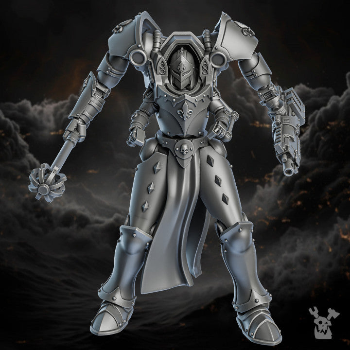Battle Sisters Exosuits, proxy miniature, walker, 28mm heroic scale unpainted resin, view 3