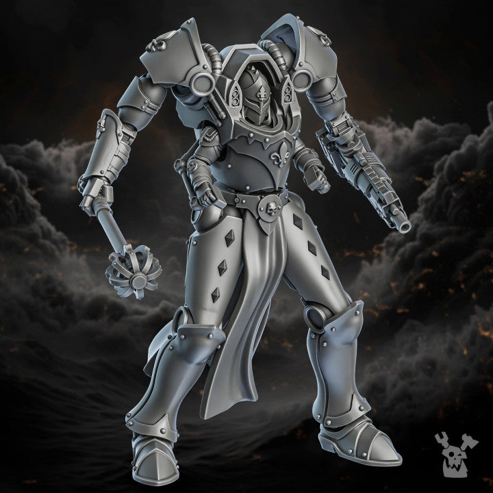 Battle Sisters Exosuits, proxy miniature, walker, 28mm heroic scale unpainted resin, view 4