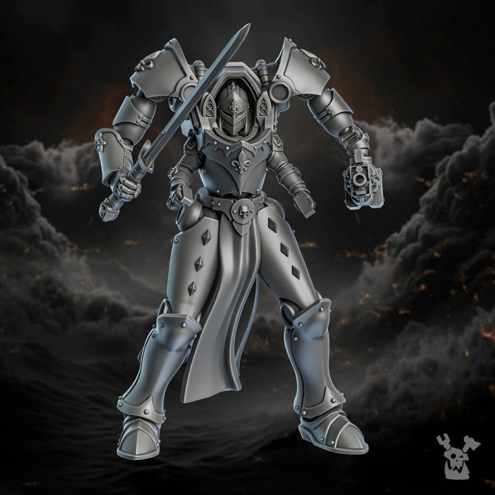 Battle Sisters Exosuits, proxy miniature, walker, 28mm heroic scale unpainted resin, view 6