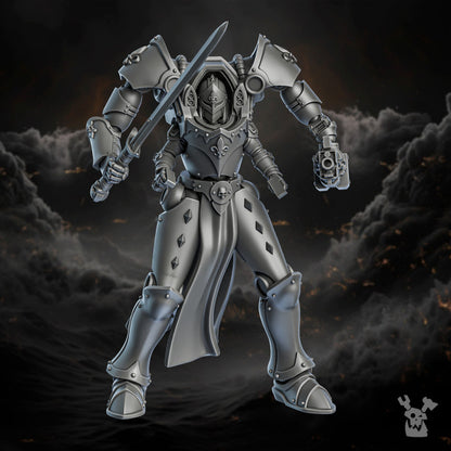 Battle Sisters Exosuits, proxy miniature, walker, 28mm heroic scale unpainted resin, view 6