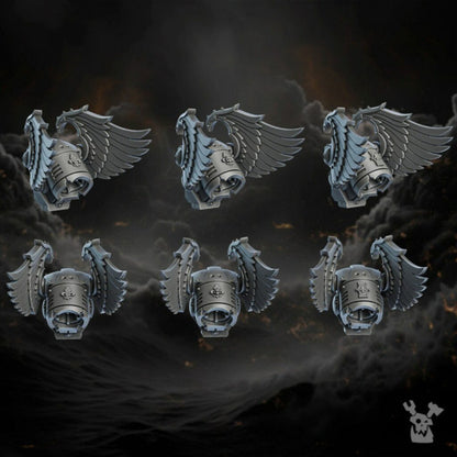 Battle Sisters Retribution Angels, proxy miniature, 28mm heroic scale unpainted resin, view 5