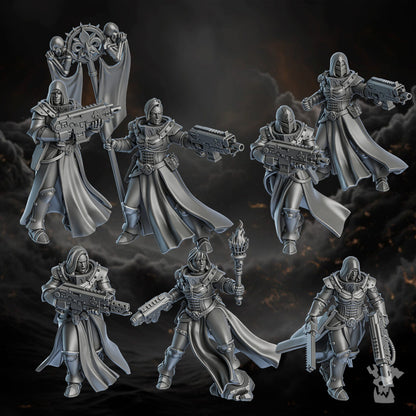 Battle Sisters Of Minor Guilt Squad, proxy miniature, 28mm heroic scale unpainted resin, view 2