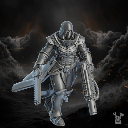 Battle Sisters Of Minor Guilt Squad, proxy miniature, 28mm heroic scale unpainted resin, view 4