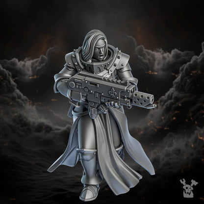 Battle Sisters Of Minor Guilt Squad, proxy miniature, 28mm heroic scale unpainted resin, view 5