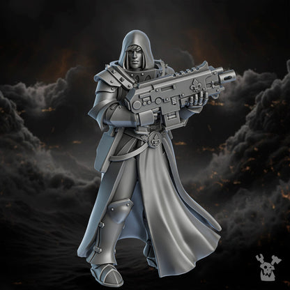 Battle Sisters Of Minor Guilt Squad, proxy miniature, 28mm heroic scale unpainted resin, view 6