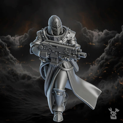 Battle Sisters Of Minor Guilt Squad, proxy miniature, 28mm heroic scale unpainted resin, view 7