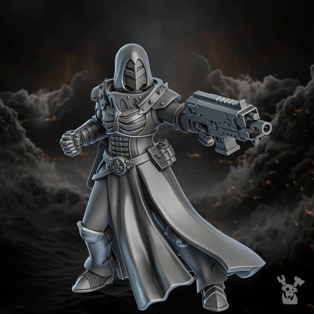 Battle Sisters Of Minor Guilt Squad, proxy miniature, 28mm heroic scale unpainted resin, view 8