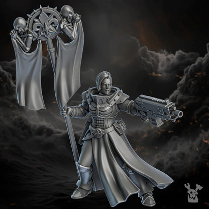 Battle Sisters Of Minor Guilt Squad, proxy miniature, 28mm heroic scale unpainted resin, view 9