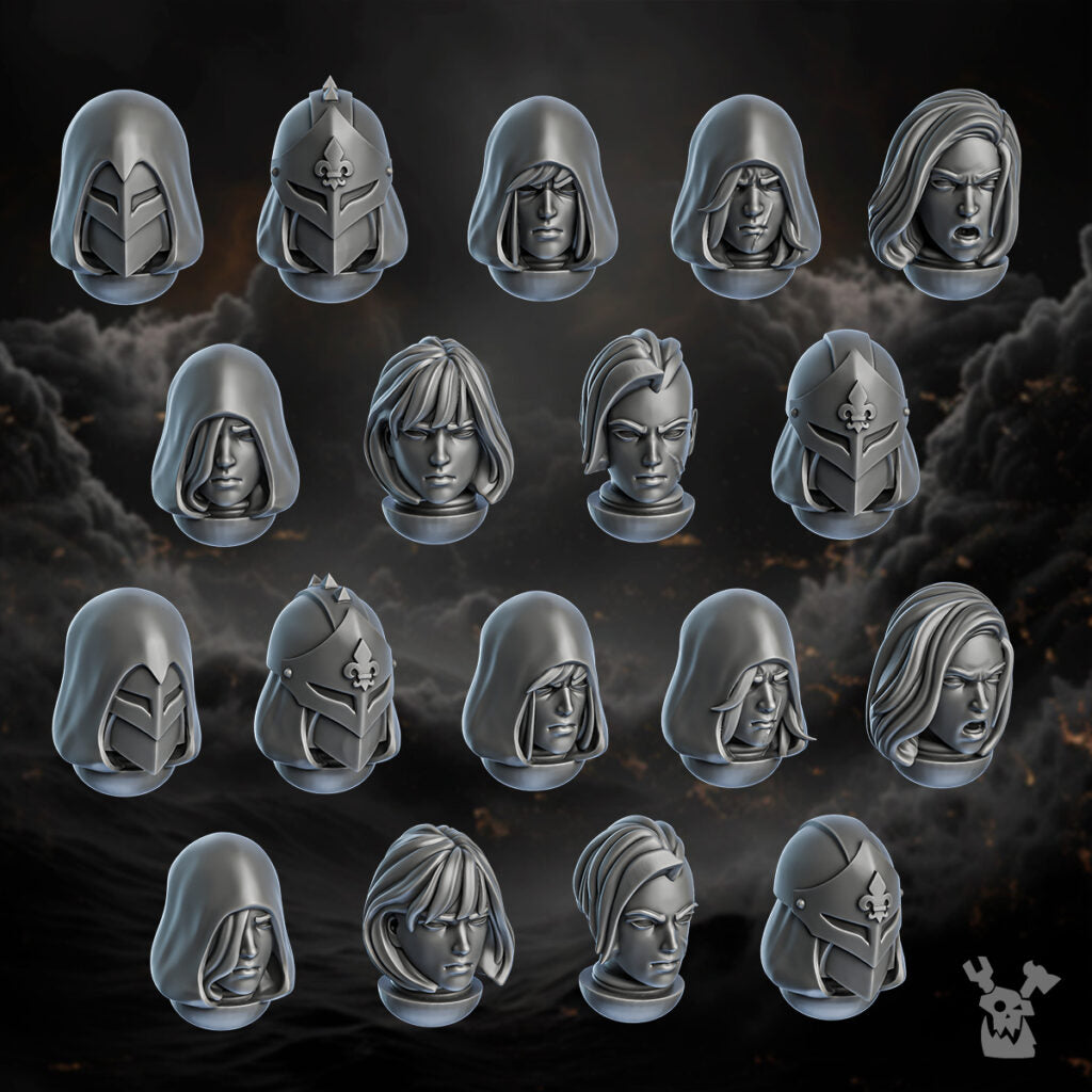 Battle Sisters Of Minor Guilt Squad, proxy miniature, 28mm heroic scale unpainted resin, view 10