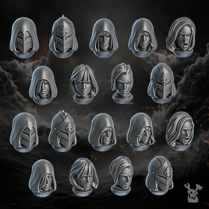Battle Sisters Of Minor Guilt Squad, proxy miniature, 28mm heroic scale unpainted resin, view 10