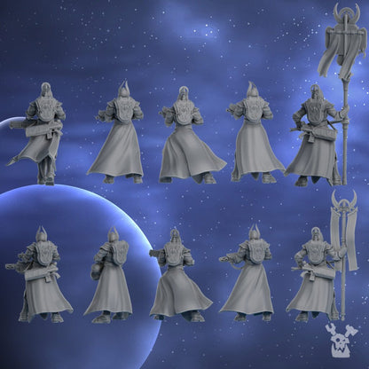 Battle Sisters Nova Star Squad, proxy miniature, 28mm heroic scale unpainted resin, view 3