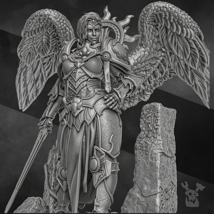 Battle Sisters The Queen Of Angels Aurora (45Mm), proxy miniature, character, 28mm heroic scale unpainted resin