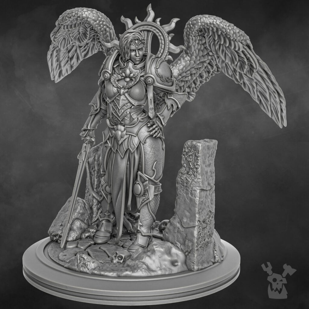 Battle Sisters The Queen Of Angels Aurora (45Mm), proxy miniature, character, 28mm heroic scale unpainted resin, view 2