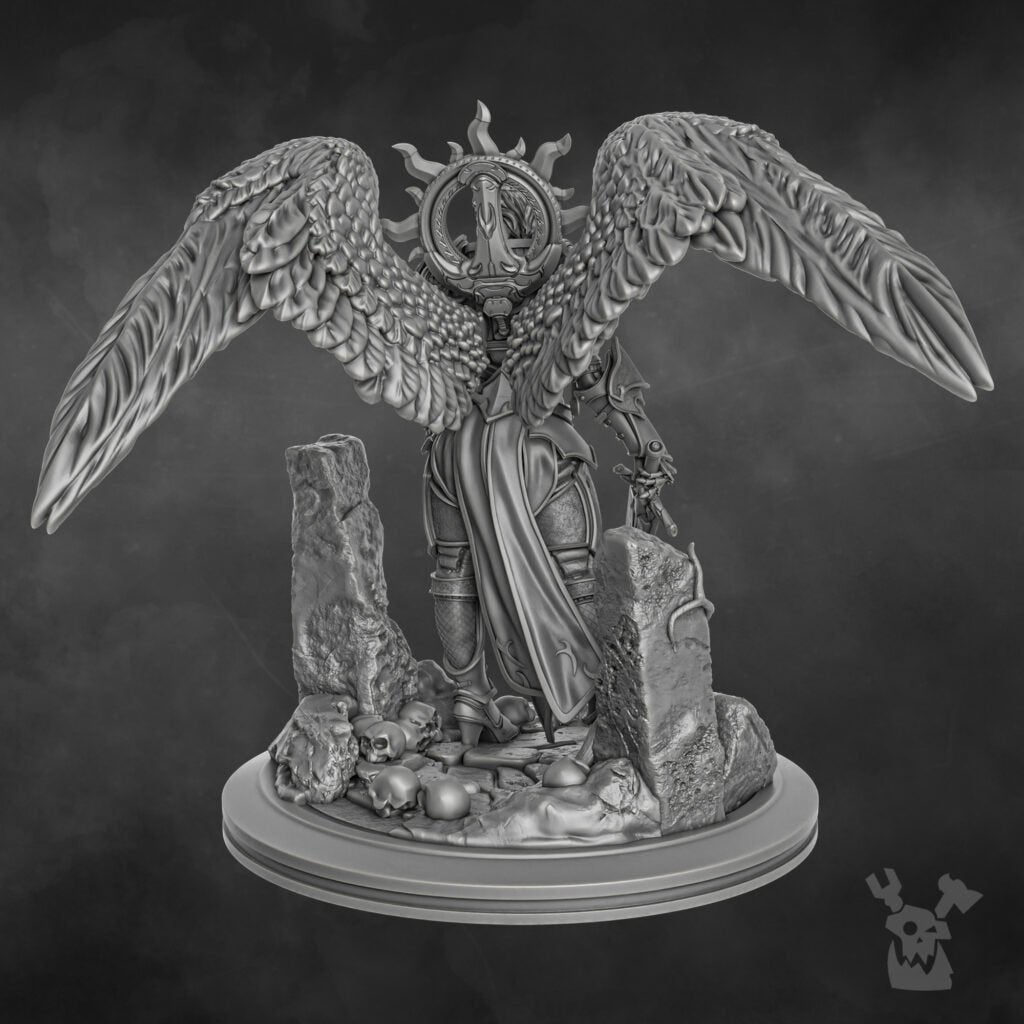 Battle Sisters The Queen Of Angels Aurora (45Mm), proxy miniature, character, 28mm heroic scale unpainted resin, view 3