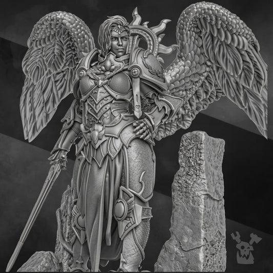 Battle Sisters The Queen Of Angels Aurora (70Mm), proxy miniature, character, 28mm heroic scale unpainted resin