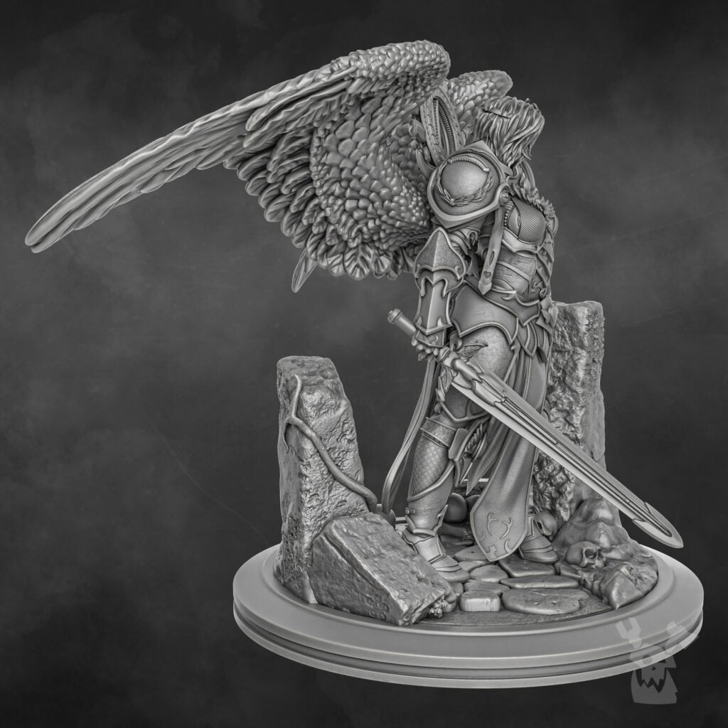 Battle Sisters The Queen Of Angels Aurora (70Mm), proxy miniature, character, 28mm heroic scale unpainted resin, view 5
