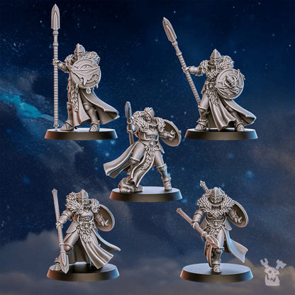 Battle Sisters Icewall Squad, proxy miniature, 28mm heroic scale unpainted resin, view 3