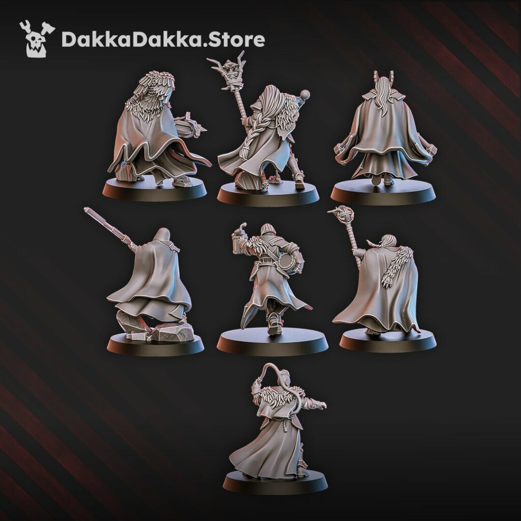 Battle Sisters Blackhide Tribe Squad, proxy miniature, 28mm heroic scale unpainted resin, view 3