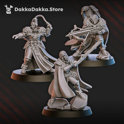 Battle Sisters Blackhide Tribe Squad, proxy miniature, 28mm heroic scale unpainted resin, view 4