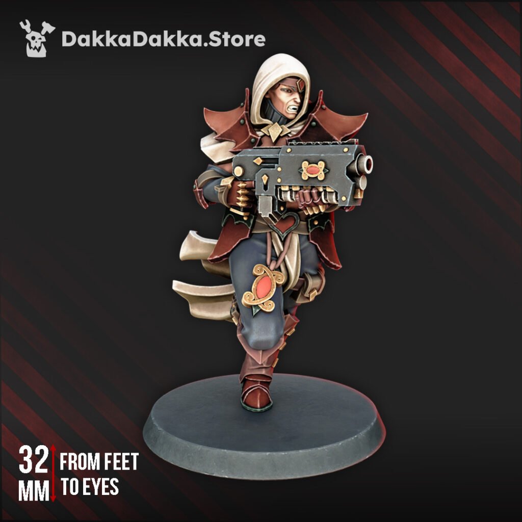 Battle Sisters Catachetie, proxy miniature, 28mm heroic scale unpainted resin, view 2