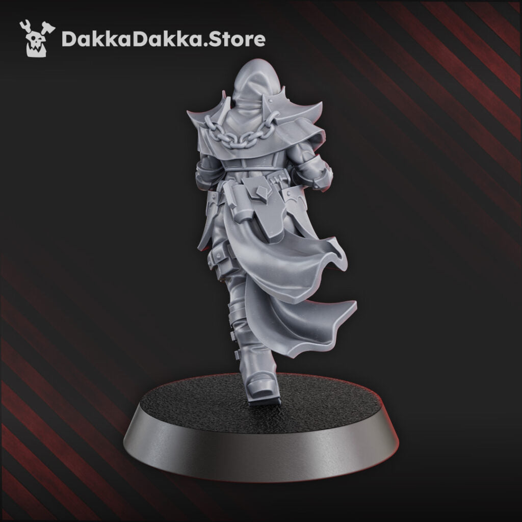Battle Sisters Catachetie, proxy miniature, 28mm heroic scale unpainted resin, view 5