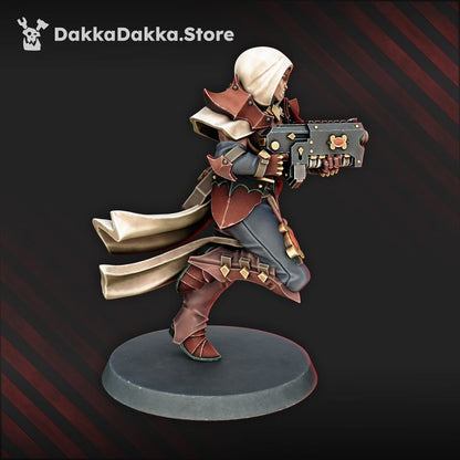 Battle Sisters Catachetie, proxy miniature, 28mm heroic scale unpainted resin, view 7