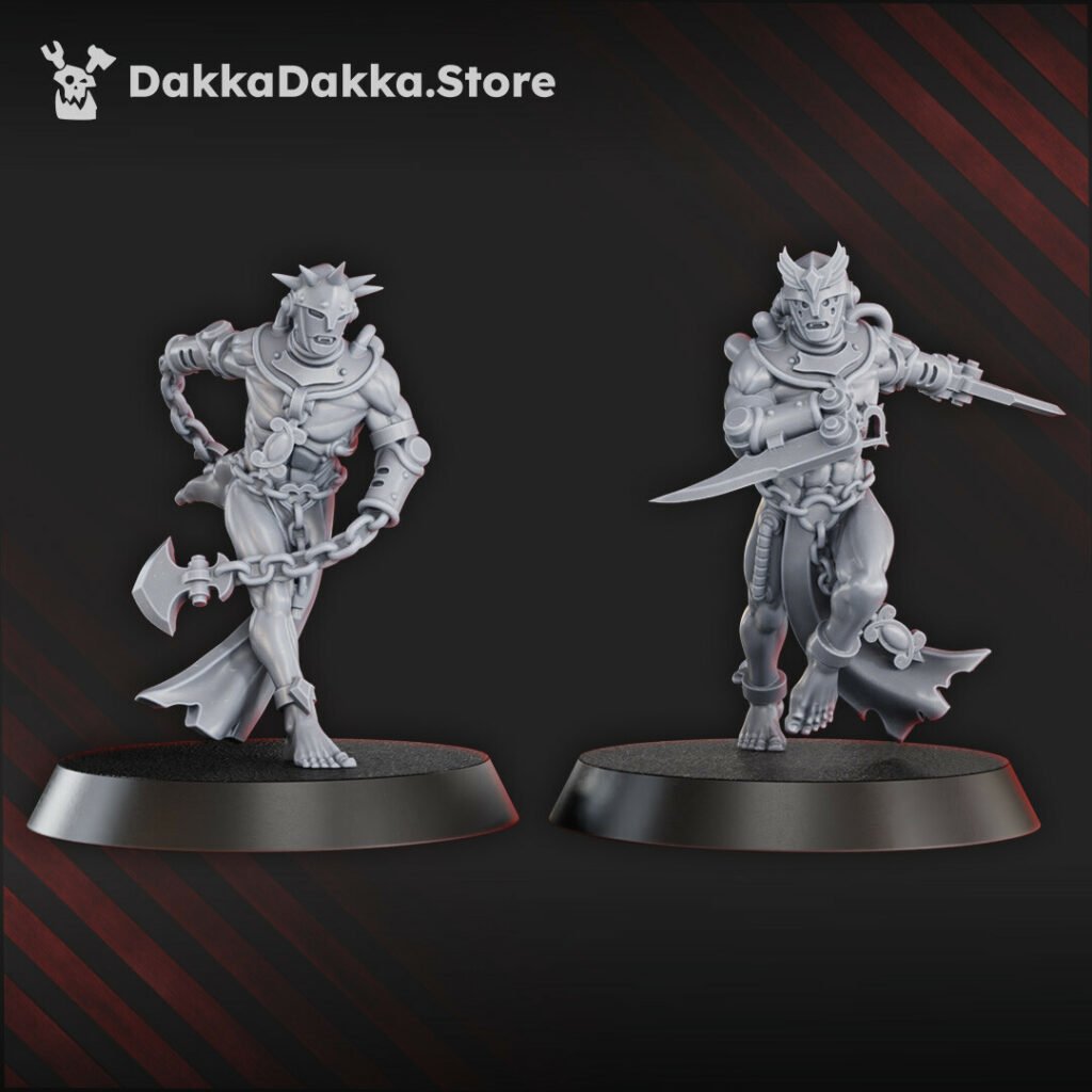 Battle Sisters Chained Bloodbearers Squad, proxy miniature, 28mm heroic scale unpainted resin, view 4