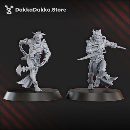 Battle Sisters Chained Bloodbearers Squad, proxy miniature, 28mm heroic scale unpainted resin, view 4