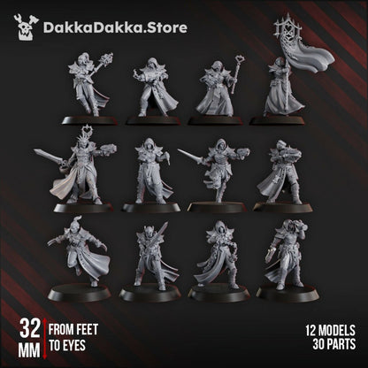 Battle Sisters Liqudation Team, proxy miniature, squad, 28mm heroic scale unpainted resin, view 2