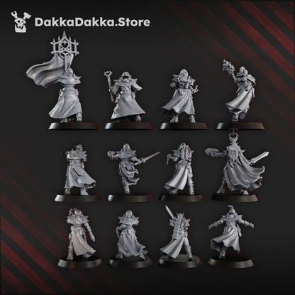 Battle Sisters Liqudation Team, proxy miniature, squad, 28mm heroic scale unpainted resin, view 3