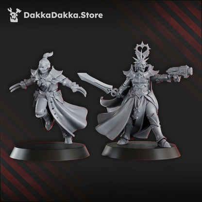 Battle Sisters Liqudation Team, proxy miniature, squad, 28mm heroic scale unpainted resin, view 4