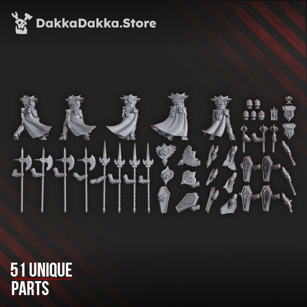 Battle Sisters Maidens Of Praesidium Modular Kit, proxy miniature, build kit, 28mm heroic scale unpainted resin, view 4