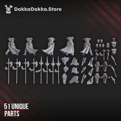 Battle Sisters Maidens Of Praesidium Modular Kit, proxy miniature, build kit, 28mm heroic scale unpainted resin, view 4