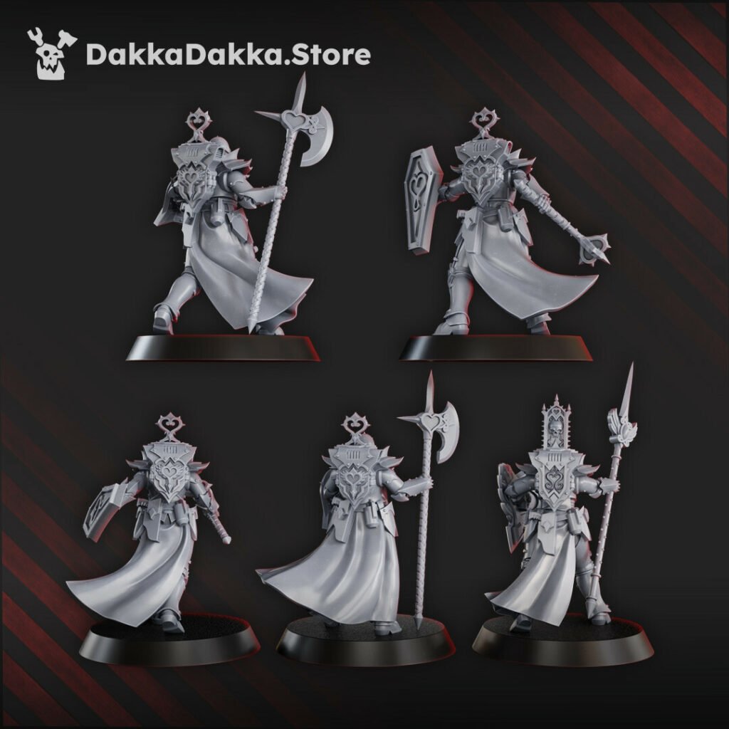 Battle Sisters Maidens Of Praesidium Squad, proxy miniature, 28mm heroic scale unpainted resin, view 3