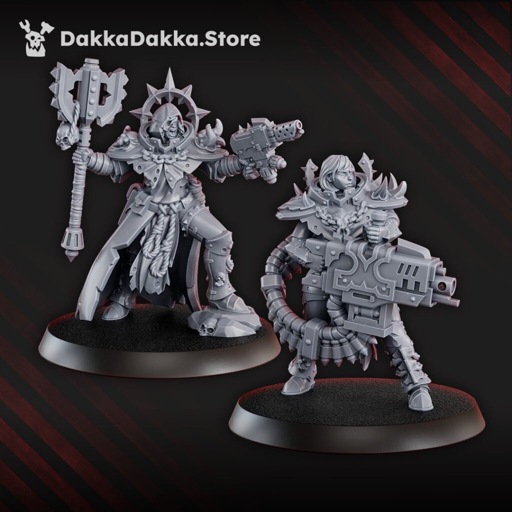 Dark Space Knights Coven Bfg Squad, proxy miniature, 28mm heroic scale unpainted resin, view 4
