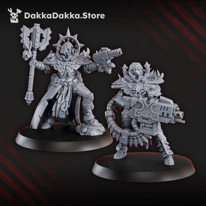 Dark Space Knights Coven Bfg Squad, proxy miniature, 28mm heroic scale unpainted resin, view 4
