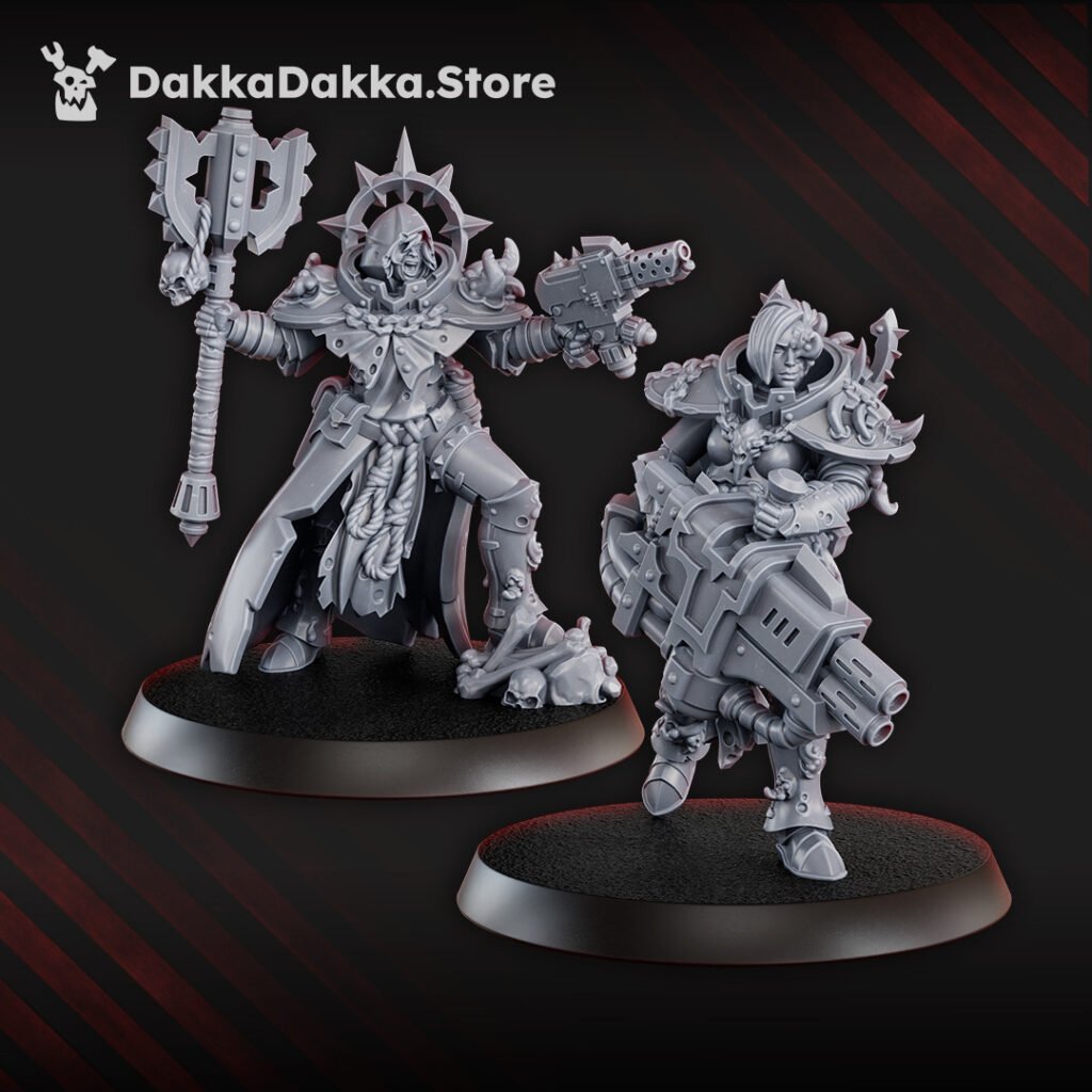 Dark Space Knights Coven Bfg Squad, proxy miniature, 28mm heroic scale unpainted resin, view 5