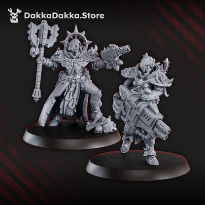Dark Space Knights Coven Bfg Squad, proxy miniature, 28mm heroic scale unpainted resin, view 5