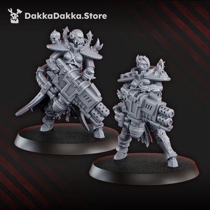 Dark Space Knights Coven Bfg Squad, proxy miniature, 28mm heroic scale unpainted resin, view 6