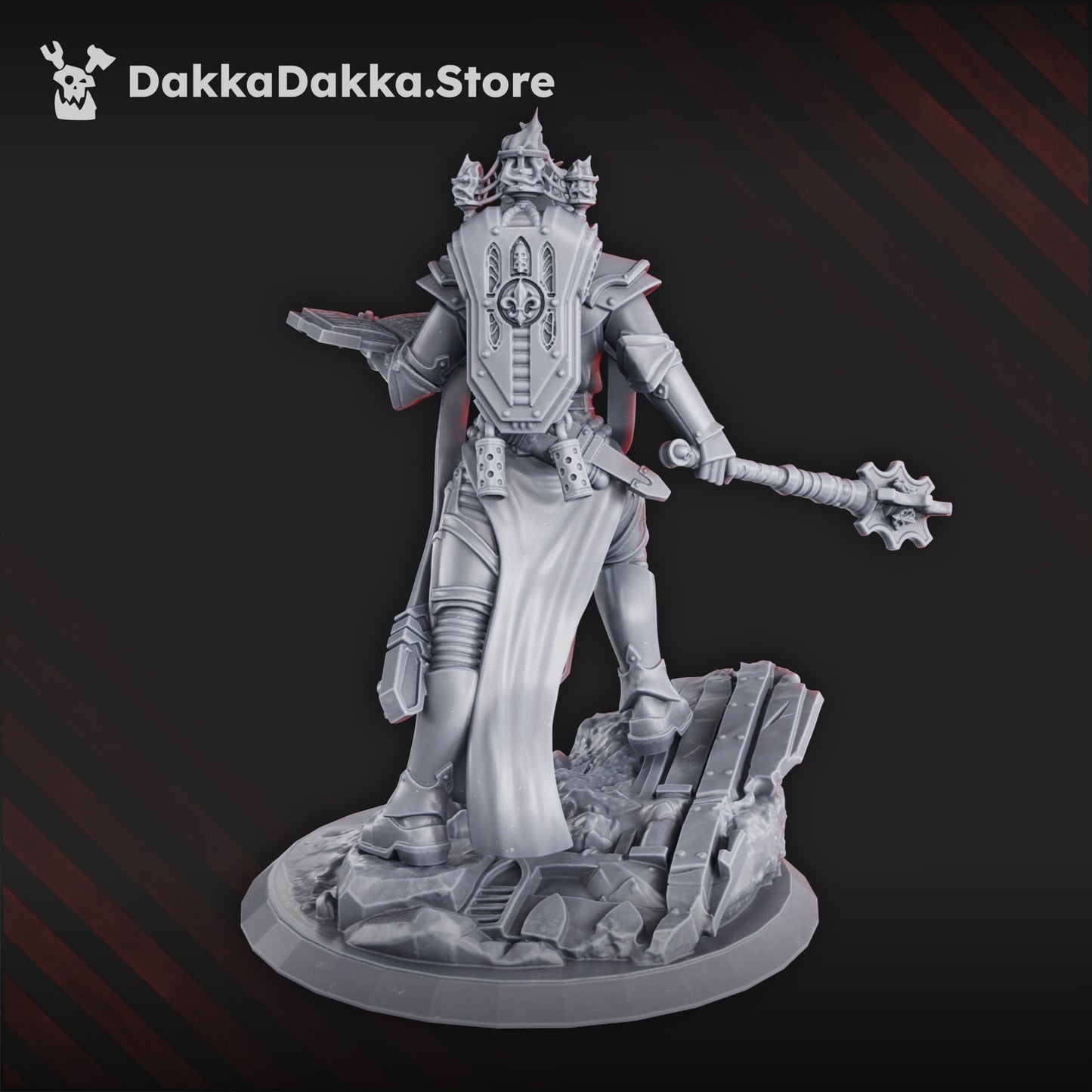 Battle Sisters Hight, proxy miniature, 28mm heroic scale unpainted resin, view 3