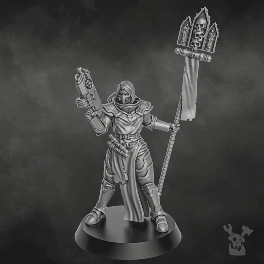 Battle Sisters Novice, proxy miniature, 28mm heroic scale unpainted resin, view 2