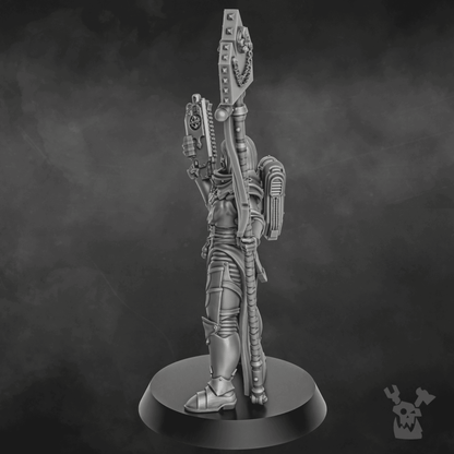 Battle Sisters Novice, proxy miniature, 28mm heroic scale unpainted resin, view 4