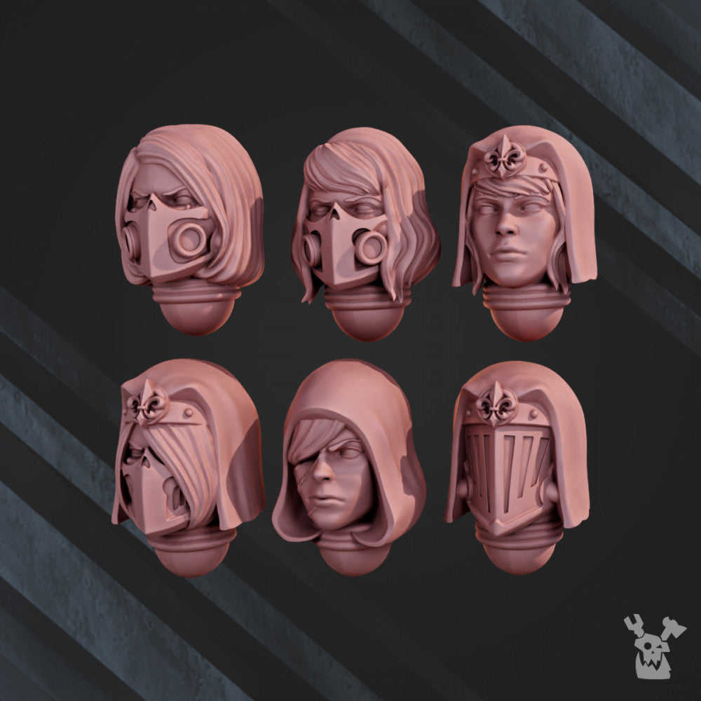 Battle Sisters Novice Squad, proxy miniature, 28mm heroic scale unpainted resin, view 9