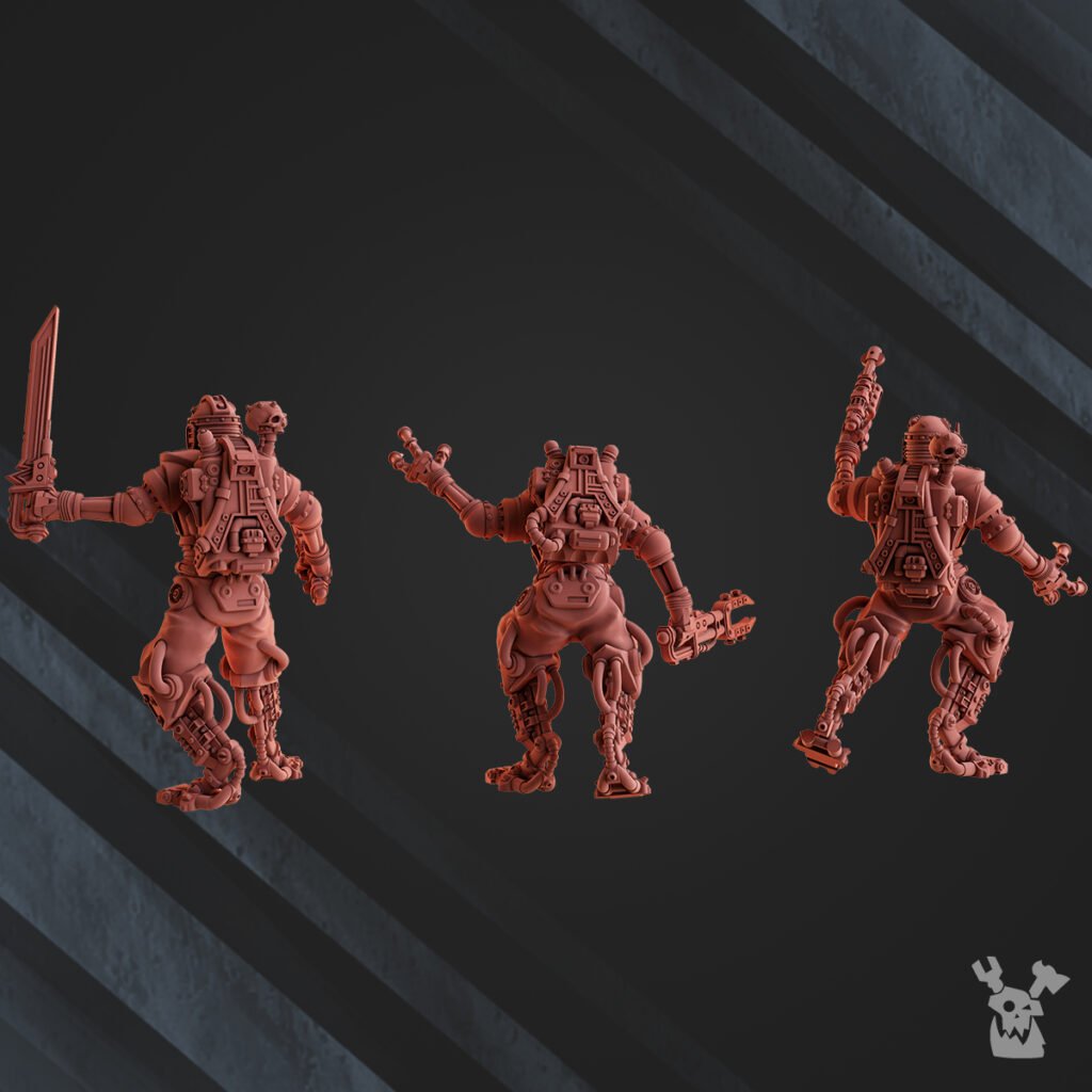Tech Priests Machine Cult Infiltrators (10 Units), proxy miniature, squad, 28mm heroic scale unpainted resin, view 3